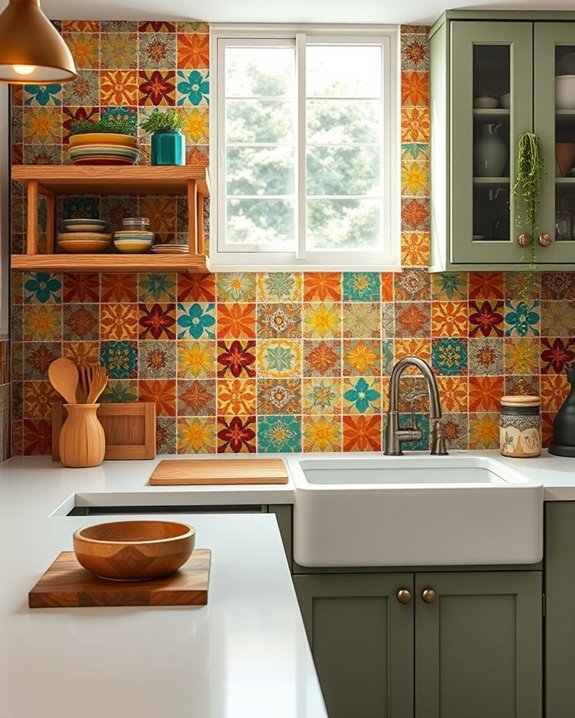 vibrant tile kitchen transformation