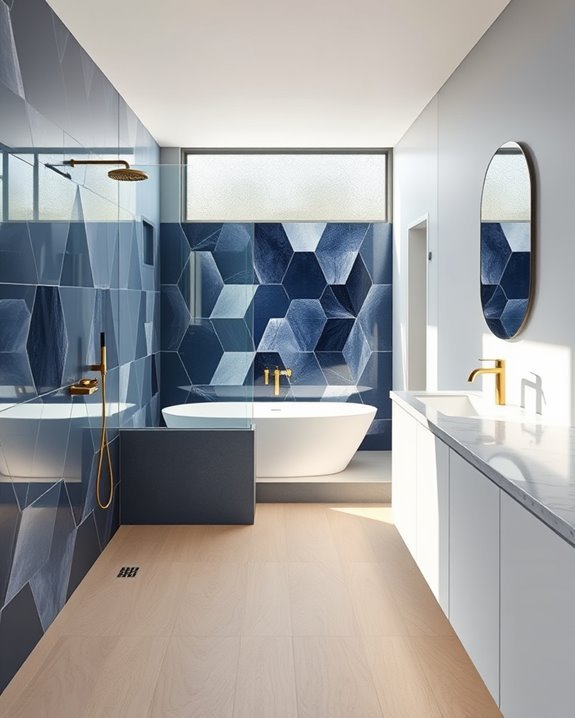 vibrant tiles enhance bathrooms