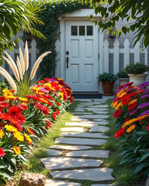 vibrant year round flower beds