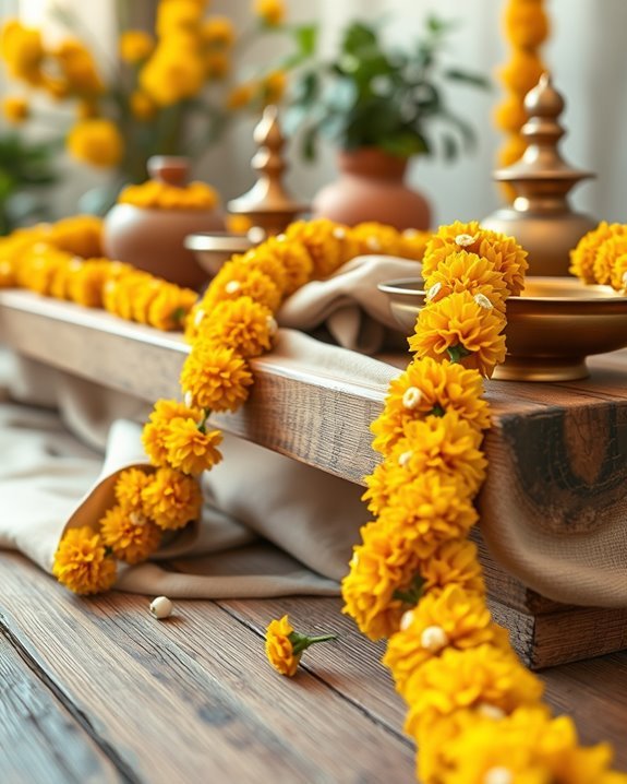 vibrant yellow floral decor