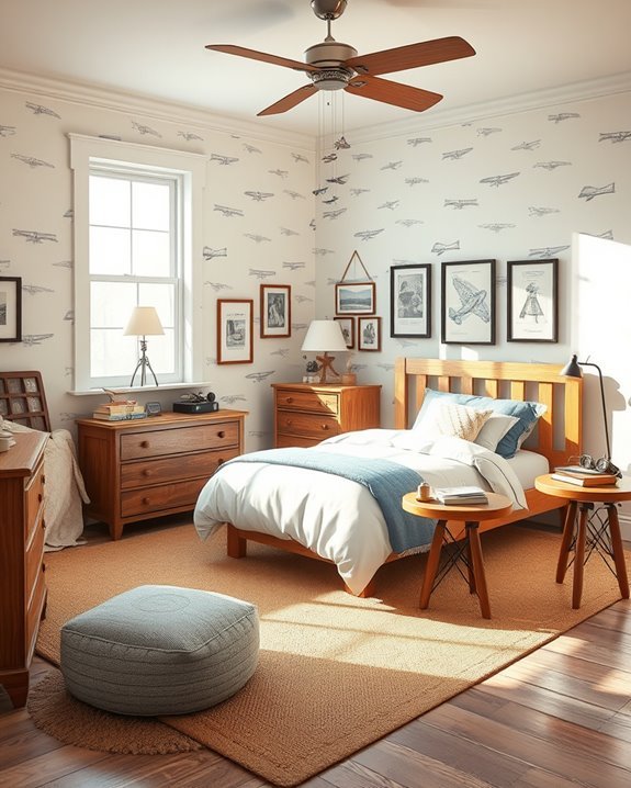 vintage aviation themed decor
