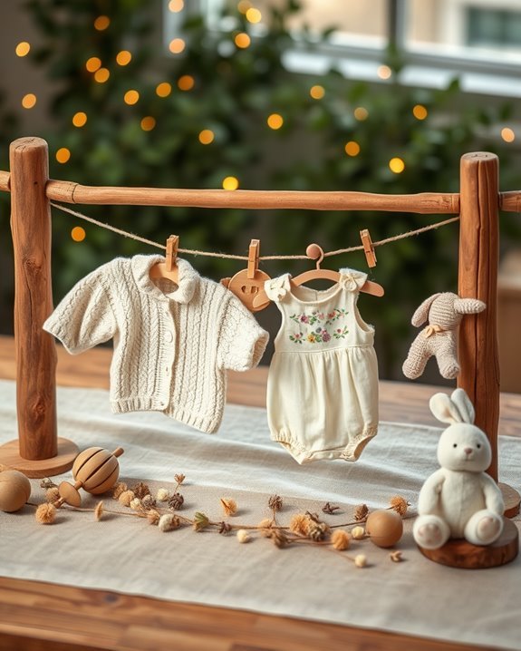 vintage baby clothes display