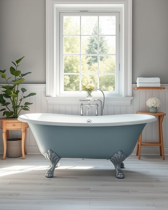 vintage blue bathtub elegance