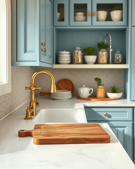 vintage blue cream hardware