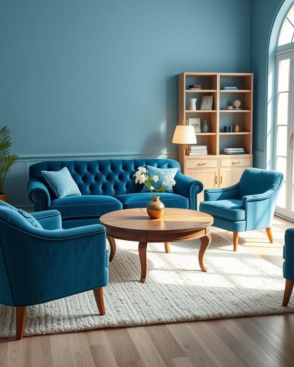 vintage blue furniture accents