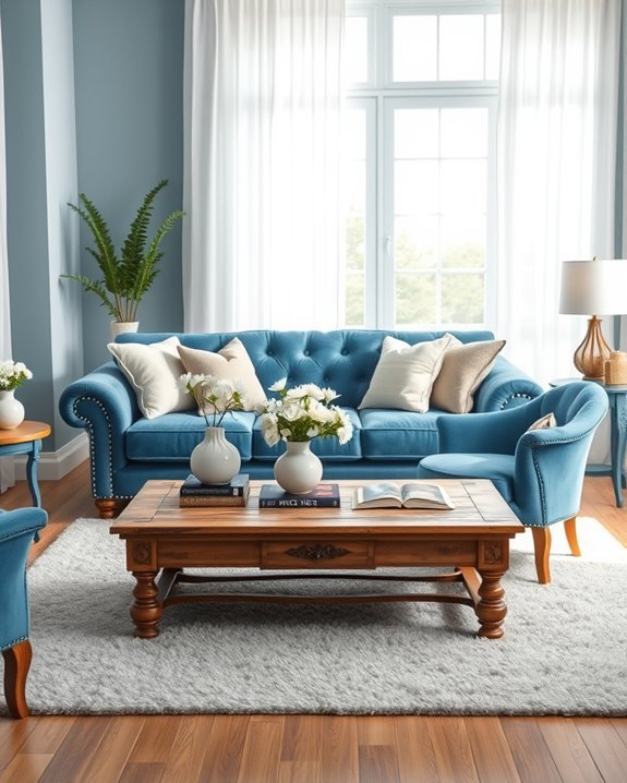 vintage blue furniture charm