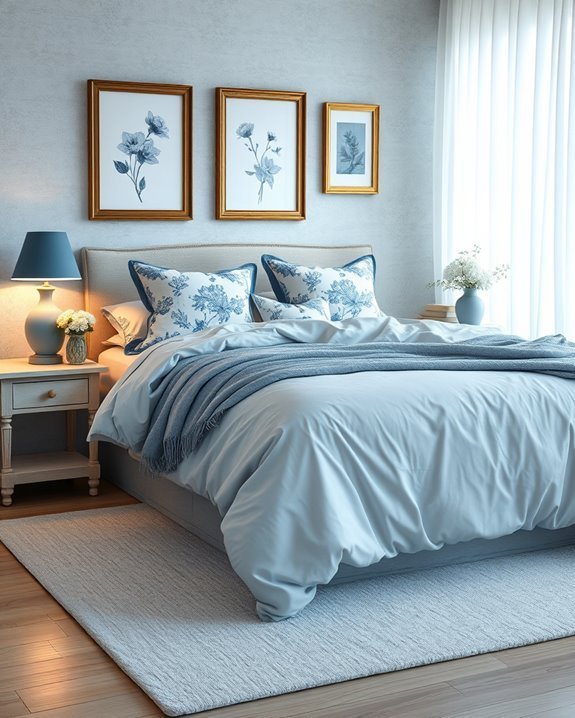 vintage blue prints decor