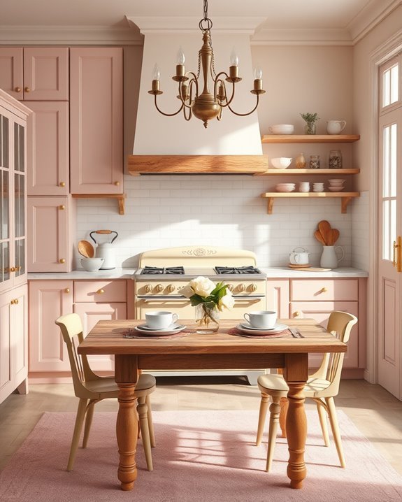 vintage blush kitchen charm