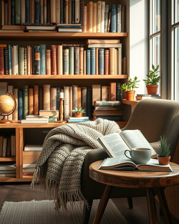 vintage books as decor
