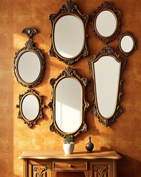 vintage brown mirror decor