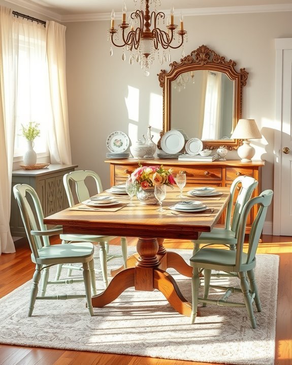 vintage charm enhances dining