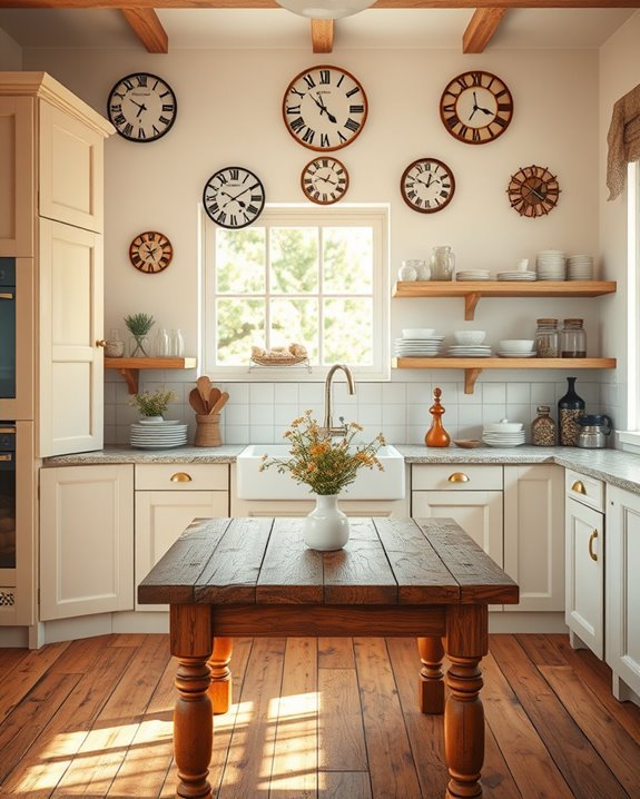vintage clocks enhance decor