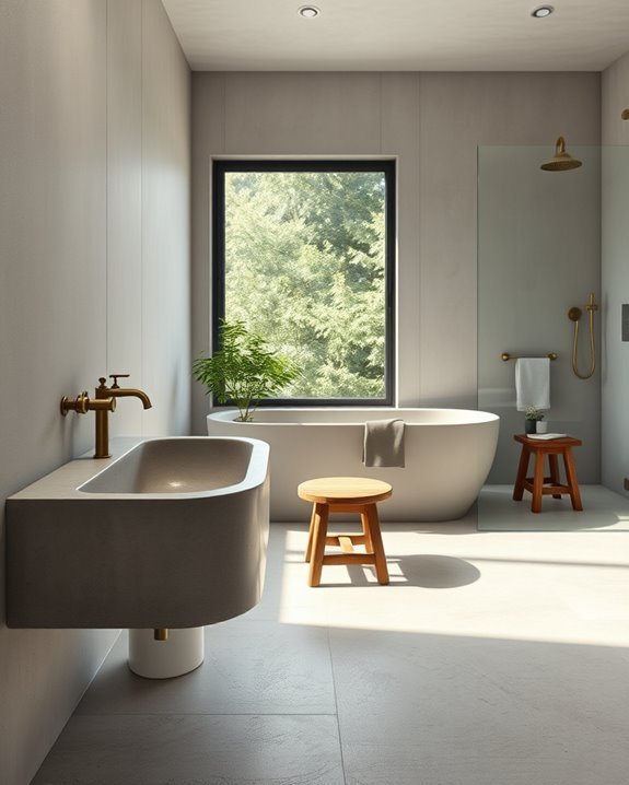vintage concrete bathroom fixtures