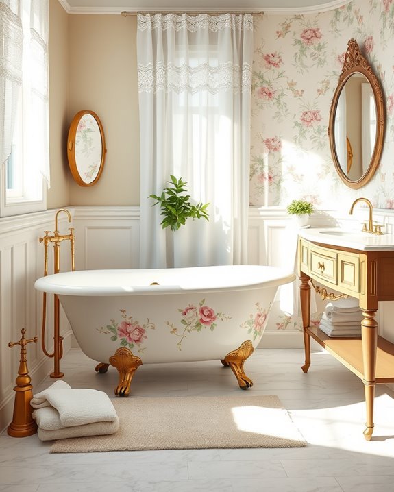 vintage floral bathroom decor