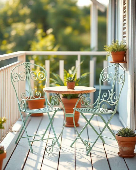 vintage folding chairs table