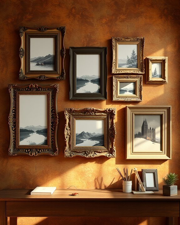 vintage frames enhance decor