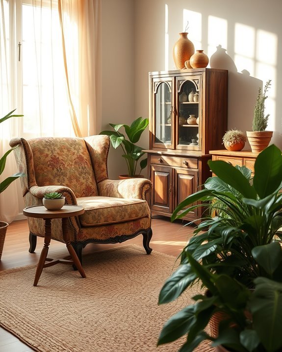 vintage furniture enhances decor