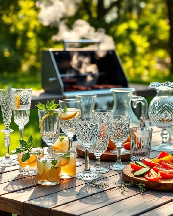 vintage glassware table decor