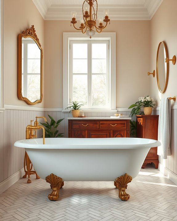 vintage gold bathroom elegance