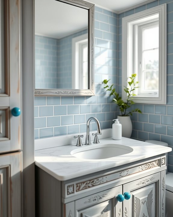 vintage grey cabinets charm