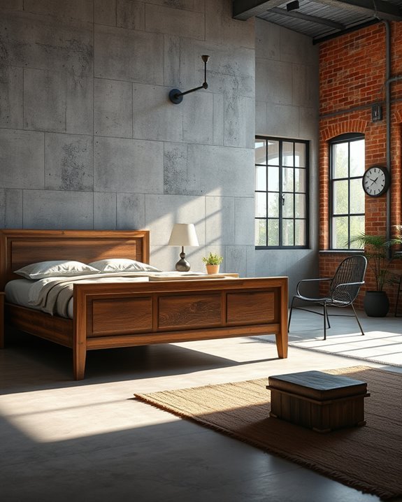 vintage industrial bedroom retreat