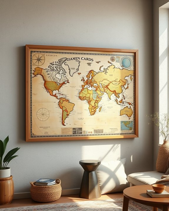 vintage map art collages