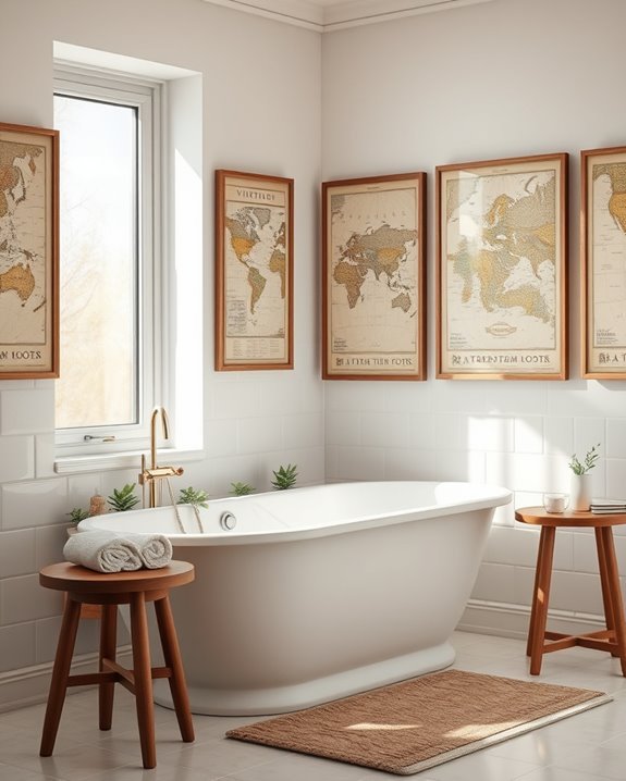 vintage maps for bathrooms