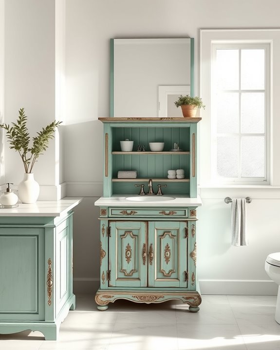 vintage mint bathroom charm