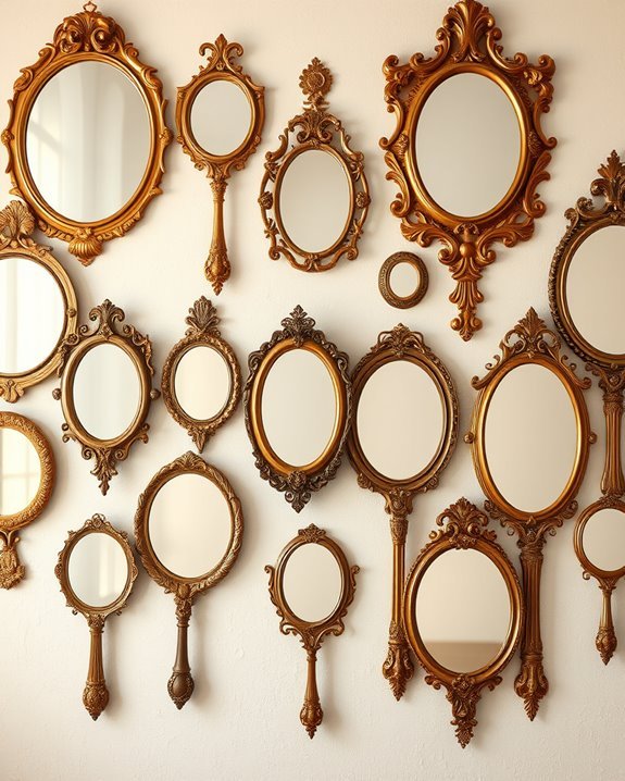 vintage mirror gallery display