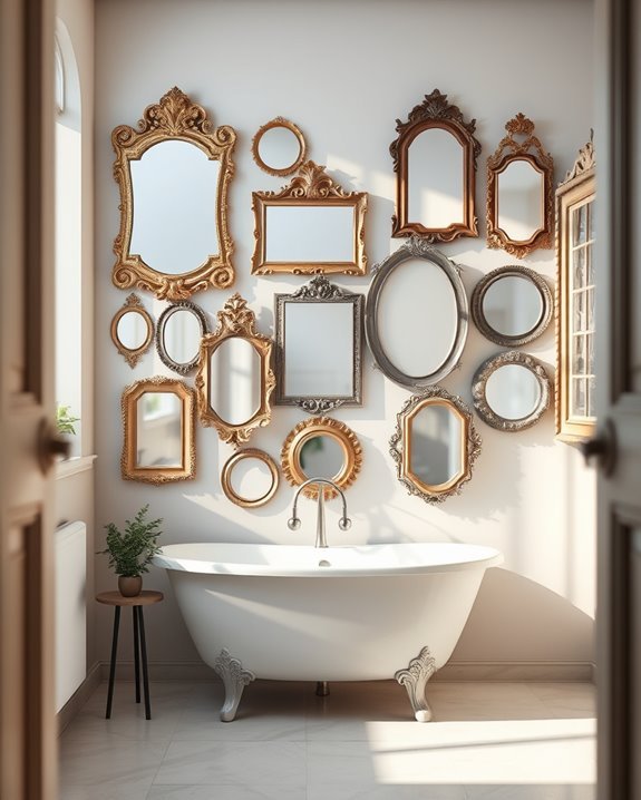 vintage mirror gallery wall