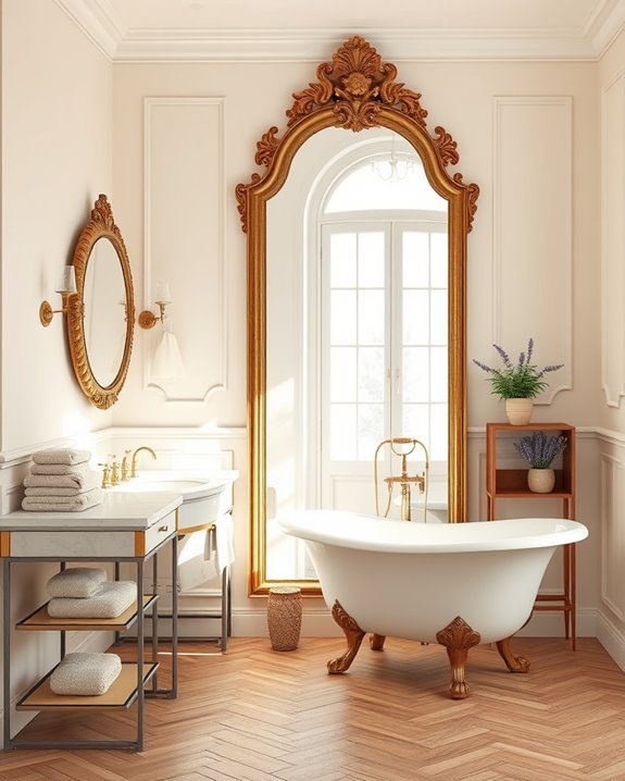 vintage mirrors add elegance