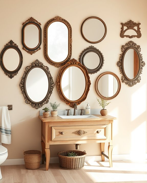 vintage mirrors enhance bathrooms