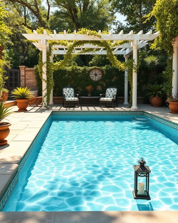 vintage mosaic pool retreat