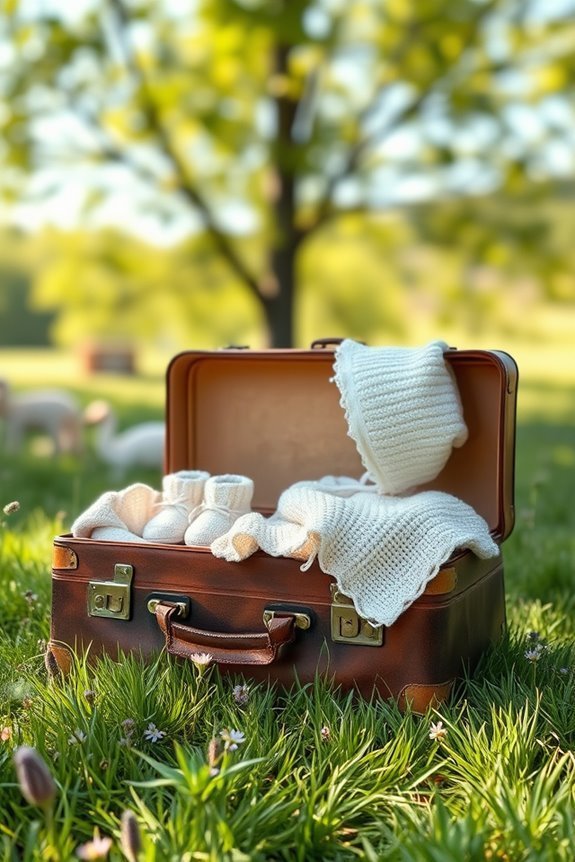 vintage suitcase baby photoshoot