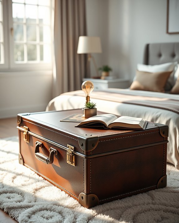 vintage suitcase side tables
