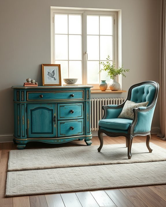 vintage teal elegance and comfort