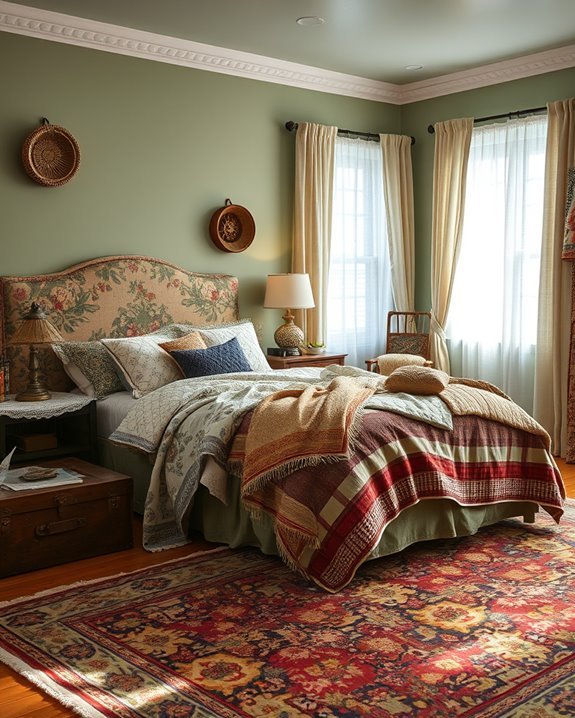 vintage textiles enhance decor