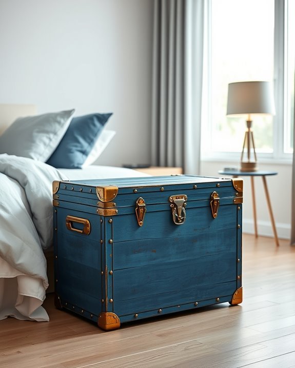 vintage trunk bedside table