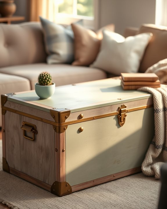 vintage trunk coffee table
