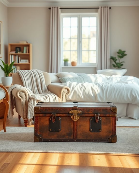vintage trunk coffee table