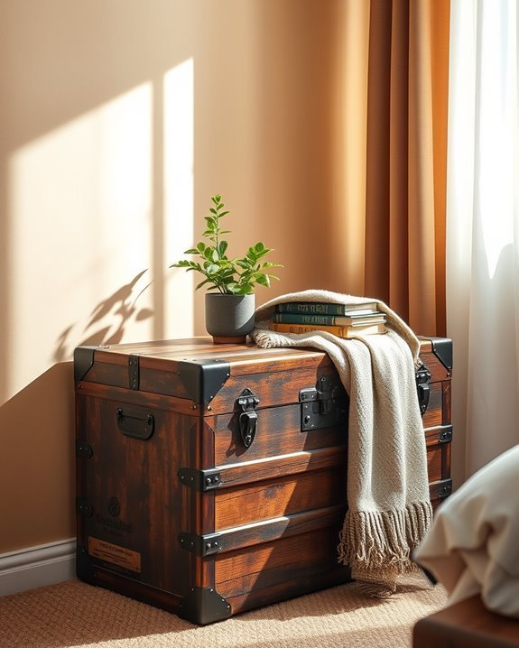 vintage trunk for organization