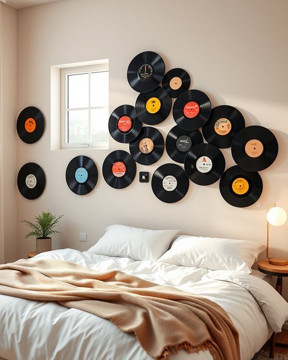 vinyl records as decor