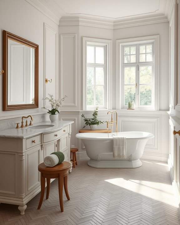 wainscoting enhances bathroom aesthetics