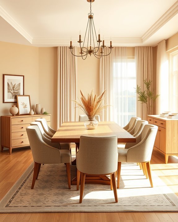 warm beige dining ambiance