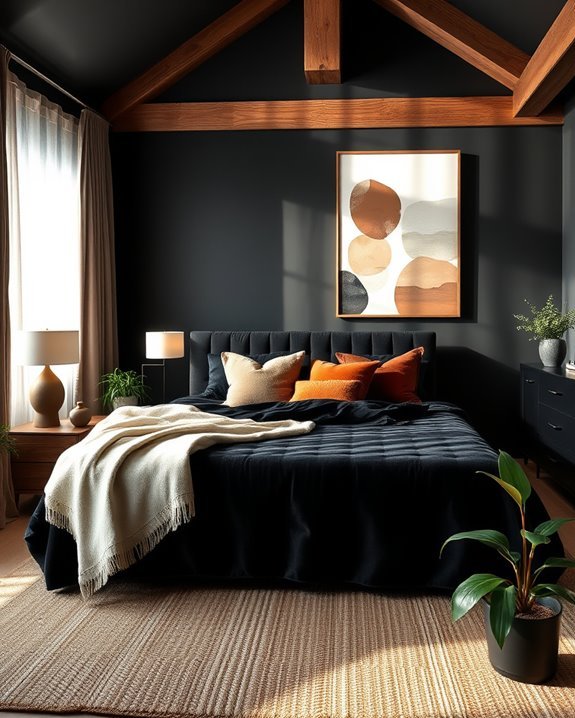 warm black and earthy tones