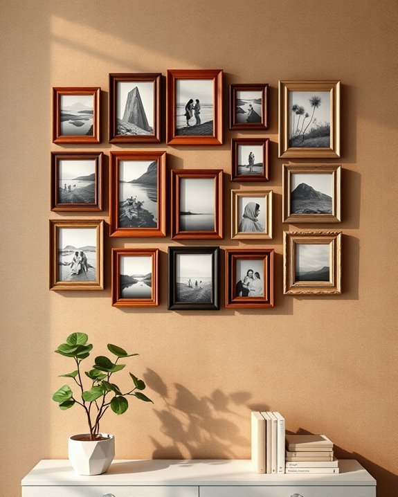 warm brown photo display