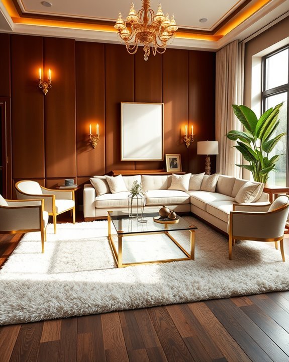 warm brown walls elegant gold