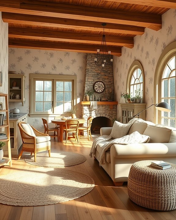 warm charming cottage interiors