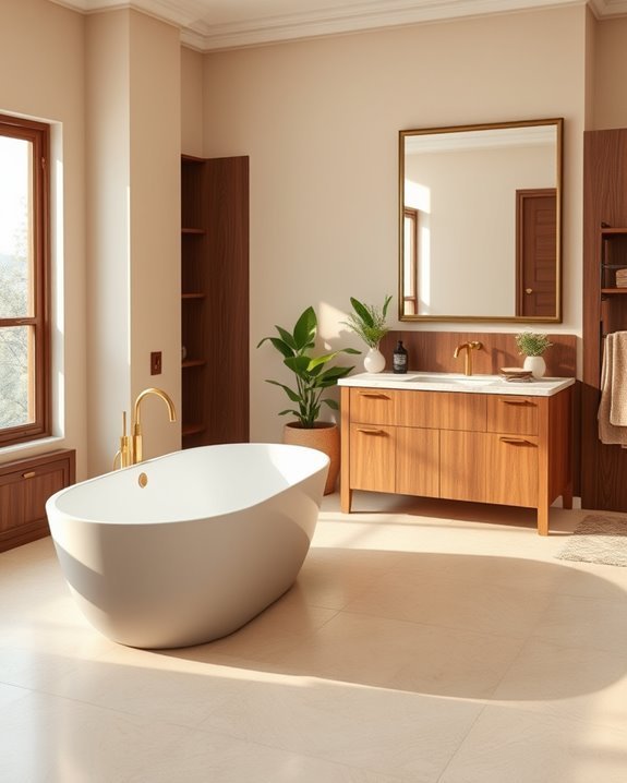 warm cozy bathroom atmosphere