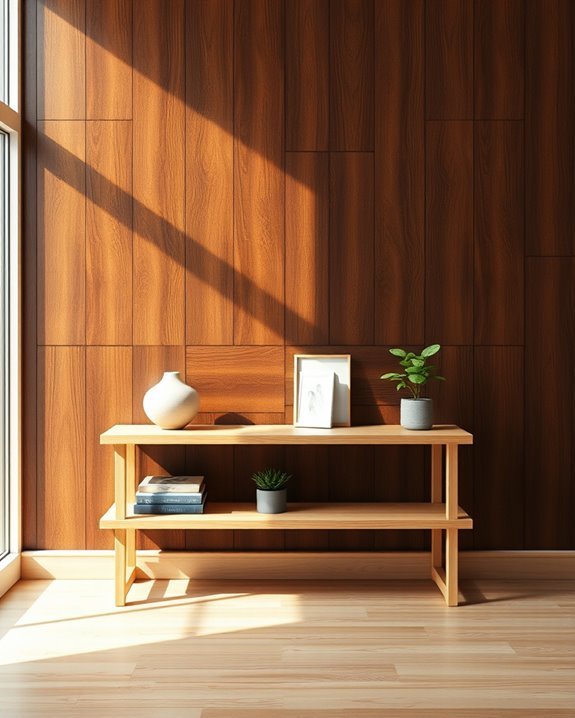 warm dark wood accents